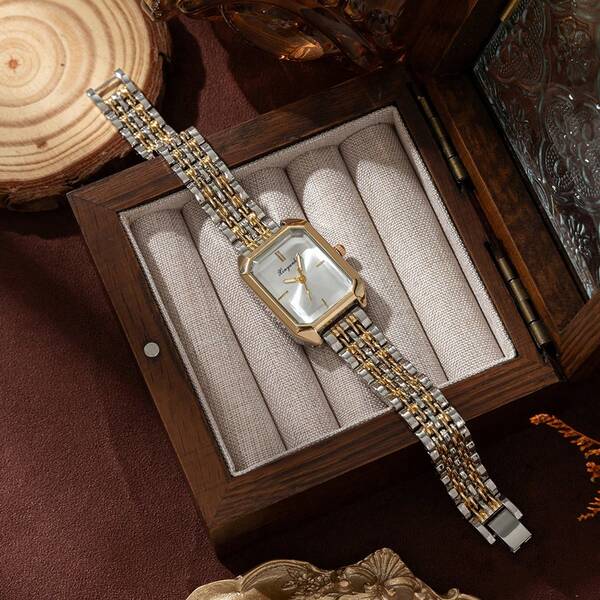 xinyunkou ساعة يد نسائية جديدة فاخرة بسوار من الصلب، ساعة يد كوارتز مربعة عصرية بسيطة للطالبات والنساء