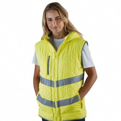 Yoko Mens Kensington Hooded Gilet (Fluorescent Yellow)
