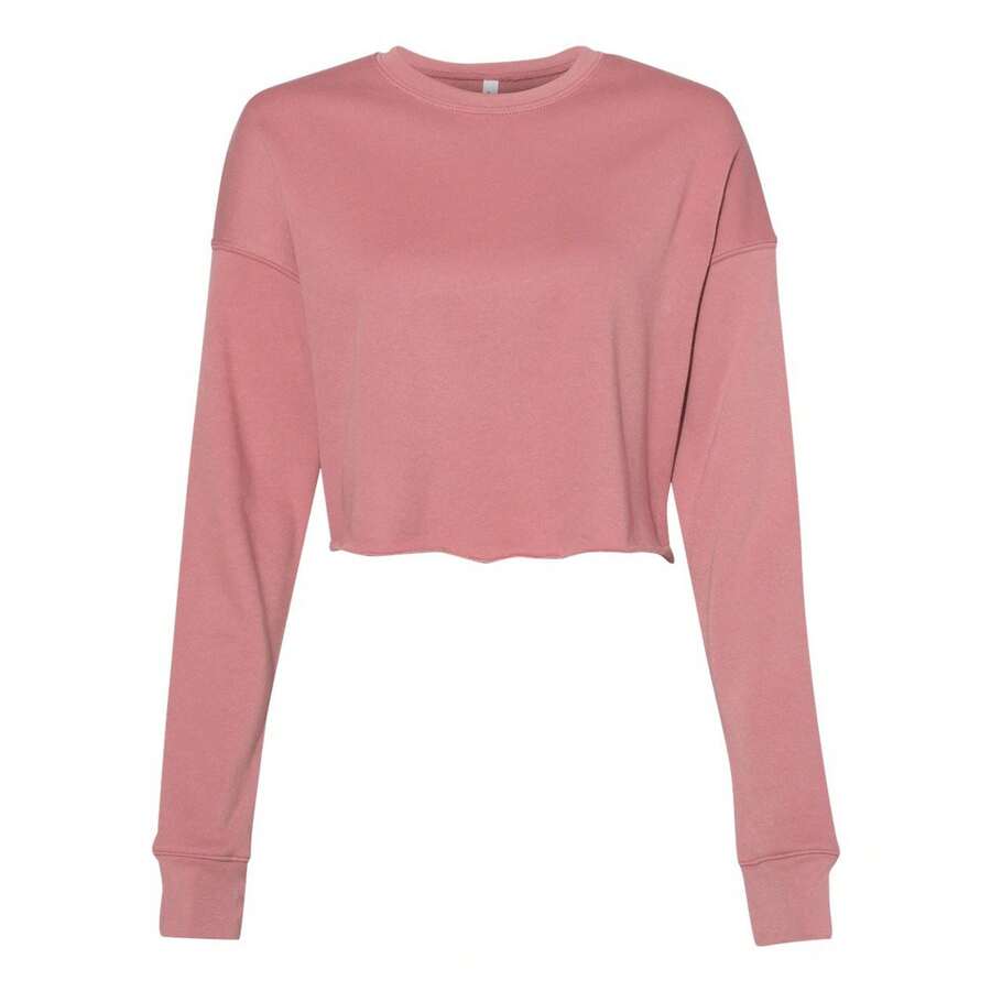 Womens/Ladies Fleece Crew Neck Crop Top (Mauve) - Mauve Purple - View 1