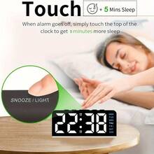 RAF USB Powered LED Digital Electronic Alarm Clock, Multiple Light Colors, 3-Level Brightness Adjustment, Multifunctional Desk Clock With Dual Alarms And Snooze, Suitable For Bedroom, Office And Living Room, No Battery Required - Multicolor - View 9