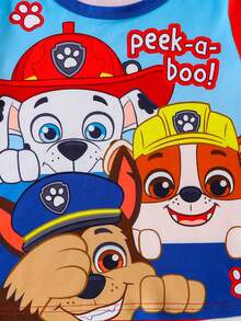 Paw Patrol 两件套汪汪队立大功男童睡衣套装，可爱卡通印花圆领长袖T恤和长裤，轻薄透气，适合秋冬休闲家居服，日常穿着、度假及送礼皆宜。 - 紅色 - 查看 4