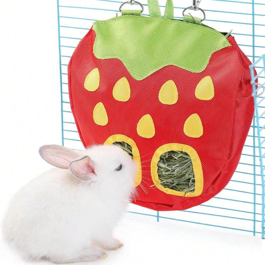 Rabbit Hay Feeder Bag For Cage Guinea Pig Timothy Hay Dispenser Storage Manger Hanging Large Less Waste For Bunny,21020073 - Mustard Yellow - View 1