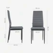Baroni Home Set Of 4 Sillas De Comedor Con Respaldo Alto Y Asiento Ergonómico Con Costuras Decorativas, Sillas Elegantes Acolchadas En Terciopelo Con Estructura De Acero, 42x43x98 Cm, Terciopelo Negro - 灰色的 - 查看 3
