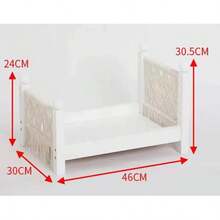 Neugeborenen Fotografie Requisiten, handgefertigte gewebte Fotografie Requisiten, weißes handgefertigtes Bett, Mini-Geflecht Babybett, Studio Fotografie Baby Wachstums Erinnerung