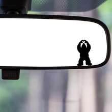 Tiny Bigfoot Heart Hands Vinyl Decal: Sasquatch Hidden Car Sticker,Car Rearview Mirror Stickers - Car Accessories - A - View 4