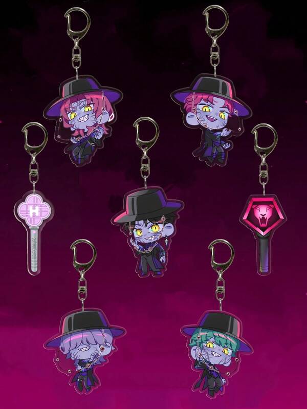 1 chaveiro de acrílico KPop Hunters, chaveiro fofo de desenho animado, chaveiro colecionável, pingente de bolsa, presente de feriado, presente de Halloween, presente de aniversário