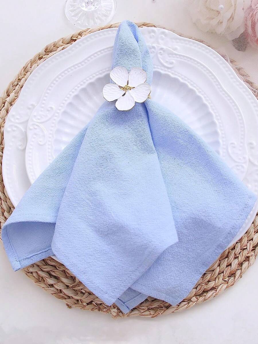 2/6pcs Soft Crinkle Cloth Napkins, Square Solid Color Versatile Dinner Napkins Suitable For Christmas, Thanksgiving, Daily Use, Party Decoration