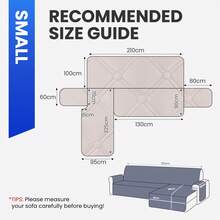 YSTYLE Waterproof Sofa Cover With Peninsula 2/3/4 Seater, Universal Reversible Right/Left Corner Sofa Cover, L-Shaped Sofa Covers Anti-Scratch And Anti-Stain - Beige - View 7