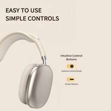REMAX Tai nghe trùm tai Bluetooth 5.4 RB-300HB: Thời lượng pin dài, Âm thanh trung thực, Chụp tai nhẹ và thoải mái, Khử tiếng ồn chủ động cho cuộc gọi rõ ràng, Màu tím mờ - Sương mù tím - Xem 4