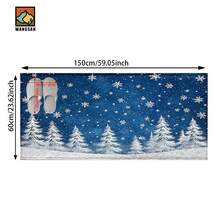 1pc/2pcs Winter Wonderland Snowflake Christmas Pattern Bathroom Anti-Slip Mat, Faux Cashmere Material, Plush Decoration Suitable For Bathrooms, Doorways, Kitchens & Festive Decorations, Machine Washable, Gift Idea - Multicolor - View 11
