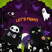 Reversible Ghost Plushie - Angry & Scared - 10 Inch Sensory Toy - 骷髏貓和蝙蝠 - 查看 9