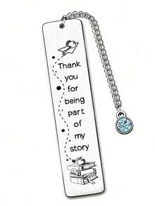 1pc Stainless Steel Inspirational Bookmark, Engraved With Spanish Text Motivational Gift For Teachers, Friends, Colleagues, Family - Multicolor - View 9