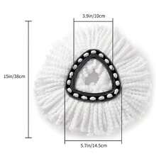 Triangle Cleaning Mop Replacement Head For O-Cedar EasyWring Microfibers Spin Mop Refill, 3 Pack ,White - White - View 4