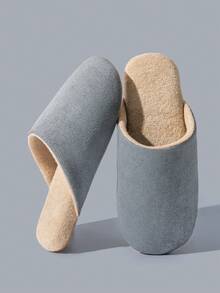 Sandal Rumah Wanita Sederhana, Sol Lembut Anti Selip, Sandal Kamar Tidur Ringan & Nyaman, Musim Semi/Musim Gugur - Grey - View 6