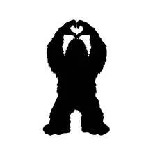 Tiny Bigfoot Heart Hands Vinyl Decal: Sasquatch Hidden Car Sticker,Car Rearview Mirror Stickers - Car Accessories - A - View 6