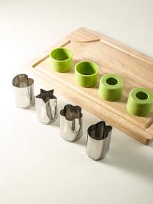 4 piezas de moldes grandes de acero inoxidable con diseño de mariposa en relieve, moldes de corte de frutas y verduras DIY para el hogar, de acero inoxidable