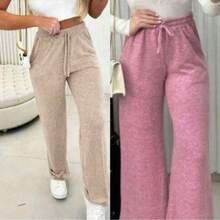 Kit 2 Women's Lanzinha Pants Winter Summer Fashion Pantalona  2025 - 米色和粉紅色 - 查看 2