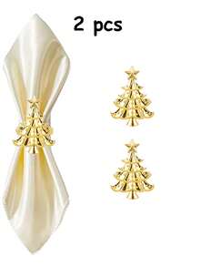 120/12/6/2/1 pezzo Anelli per tovaglioli natalizi, Portaposate natalizi dorati a forma di albero di Natale per uomo e donna, riutilizzabili per raduni familiari, banchetti, fibbie metalliche natalizie per apparecchiare la tavola, decorazioni per tavola da pranzo per feste di Natale, forniture per feste natalizie