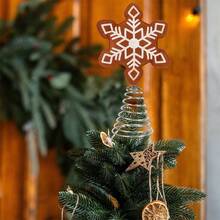 Christmas Snowflake Tree Topper Gingerbread Style Christmas Tree Decoration For Holiday Home Decor