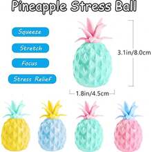 1/2/4/36个装菠萝挤压玩具，菠萝减压玩具，儿童菠萝玩具，菠萝球，菠萝挤压玩具，挤压球，抗压玩具，缓解焦虑，圣诞派对装饰礼物，生日礼物，款式和颜色随机 - 彩色 - 查看 2