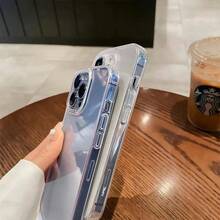 Hard Luxury Shockproof Clear Bumper Cases For IPhone 16 15 14 13 12 11 Pro Max Plus Transparent Acrylic Phone Cover Accessories Cellphone Protection Ip16 Tempered Glass Protective Casing - Clear - View 3