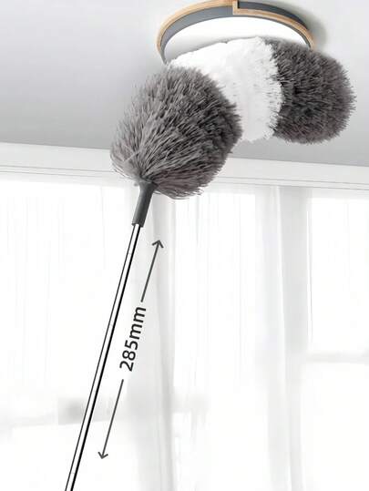 Plumero extensible de microfibra electrostática, palo telescópico para limpiar techos altos, ventiladores de techo, rincones, rejillas, espacios estrechos, herramienta de limpieza lavable y flexible para uso doméstico