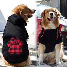 Pet Clothes, Dog Hoodie Sweatshirt Classic Dog Clothes Love Heart And Footprint Pattern Warm Soft Sweaters For  Puppy Small Medium Large Dogs The Sizing Runs Small; We Recommend Ordering One Size Larger. - 黑色 - 查看 1
