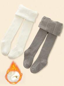 3/1 Packung Baby/Kleinkind Mädchen einfarbige dicke warme Strumpfhosen, klassische vielseitige weiche & bequeme Leggings, geeignet für Herbst/Winter Alltagskleidung oder Urlaubsgeschenke