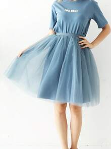 1 件女式高腰中长款褶皱裙，有黑色、白色、红色、浅蓝色、粉色、深绿色、蓝灰色可选，带新月饰边的芭蕾舞裙，洛丽塔风格装饰裙，薄纱裙，伴娘服，新娘礼服，正式礼服，适合婚礼、派对、表演、角色扮演、舞台表演、舞蹈表演 - 彩色 - 查看 14