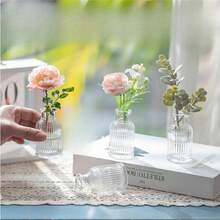3/6/12 pezzi Vasi mini trasparenti, per decorazione di matrimoni e feste, vasi sciolti da 50ml, bottiglie diffusore, decorazione da tavolo, adatti per decorazione di negozi di fiori in stile bohémien moderno - Multicolore - Visualizzare 5