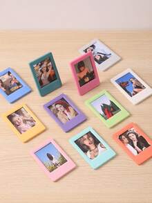 1 szt. wielokolorowa 3-calowa magnetyczna plastikowa ramka na zdjęcia, magnetyczna naklejka na lodówkę, do zdjęć z aparatu natychmiastowego i mini kartek, odpowiednia do spersonalizowanej dekoracji lodówki, prezent dla przyjaciół, na Halloween, Boże Narodzenie