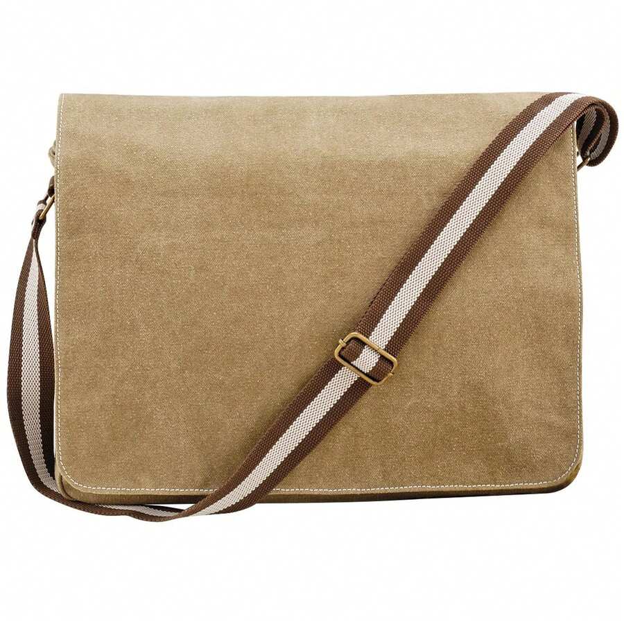 Quadra Vintage Canvas Despatch Bag 14 Litres (Sahara) - 米色 - 查看 1