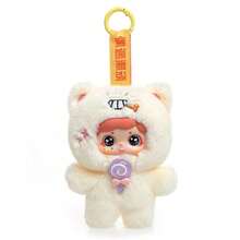 Soft Anime Doll Keychain With Vinyl Head - Cute Cartoon Clip-On Toy For Backpack, Purse, Keys - Durable Polyester & Plastic, Pink, Yellow, Red, Green - Fun Mini Gift For Kids, Friends, Party Favors (14+)