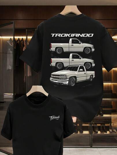 Men's Graphic Tee | Pickup Truck  Graphic Design | 100% Cotton Fabric | Soft Comfortable Wear | Perfect Gift for Him | Daily Casual Wear | Unisex Round Neck Tee | Factory Direct Ship