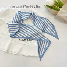 4-Pack Floral Checked Hair Rings - Soft And Elastic Ladies Hair Rope, 4 Colors Available (White/Black, Light Blue, Pink, Green) - Daily And Special Occasion Multi-Purpose Hair Accessories, Elegant And Exquisite Hair Bands, Complex Pattern Design - 藍色-4件 - 查看 2