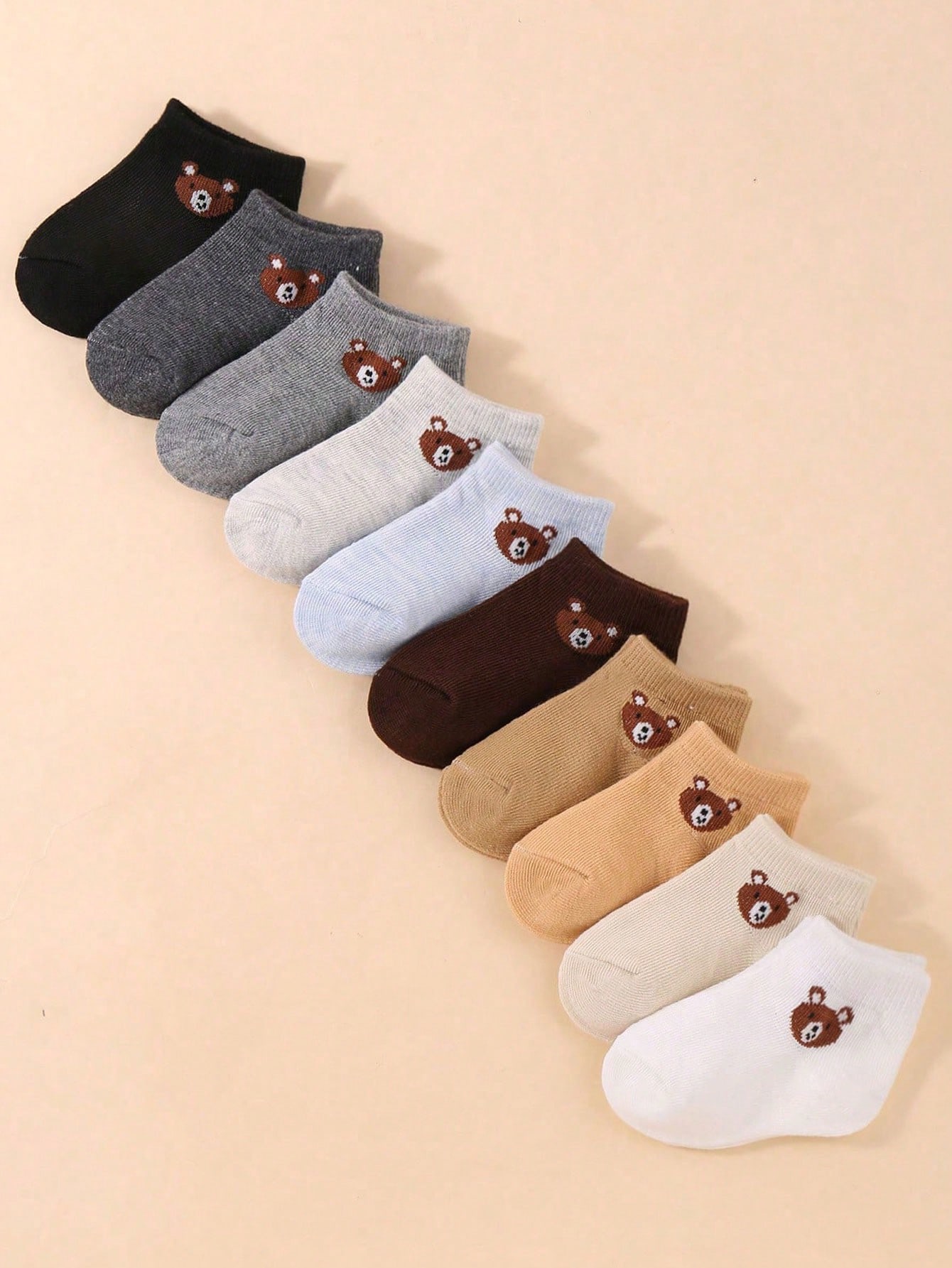 20 زوج جوارب دب صغير | 10 أزواج جوارب قارب طفل بنم...