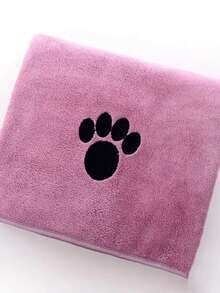1 pieza Toalla de baño y limpieza para mascotas, nueva toalla de baño para mascotas, de secado rápido y súper absorbente, con decoración bordada, hecha de microfibra, adecuada para el baño y el secado de mascotas