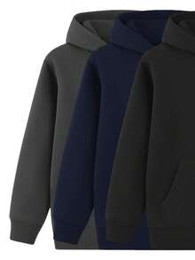 Set de 3 Sudaderas con Capucha Básicas para Niño marca Tandera - Negro - Ver 3