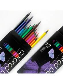 Set de 12 creioane colorate din lemn, potrivite pentru familie și prieteni, creioane colorate din lemn pentru desen, potrivite pentru cărți de pictură și colorat pentru adulți, pasionați de desen, schiță, convenabile pentru transport în aer liber, cadou excelent pentru prieteni