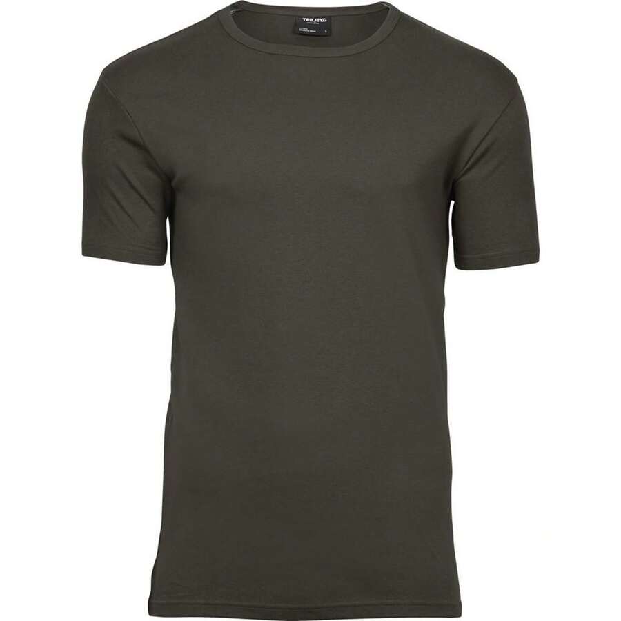 Tee Jays Mens Interlock Short Sleeve TShirt (Dark Olive) - Olive Green - View 1