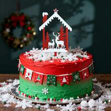 1pc/3pcs/6pcs Acrylic Merry Christmas Snowman Elk Cake Toppers,For Christmas Theme Party DIY Cake Dessert Baking Decorations