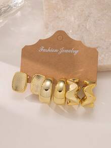 4-18 件/套女士个性化时尚优雅耳环套装，适合休闲、派对、旅行、海滩、生日礼物搭配服装