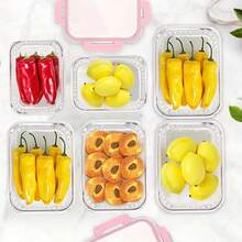 SHElN Glass Food Storage Container 10-Piece Set, High Borosilicate Glass With Leakproof Lids, Stackable & Microwave/Dishwasher  For Kitchen Pantry & Meal Prep, Ideal For Home Cooks & Families - Pink - View 7