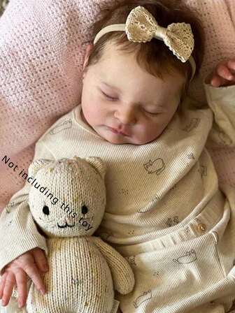Muñeca bebé Reborn realista de 50 CM con cabello enraizado y durmiendo, piel pintada en 3D y venas vasculares, muñeca de vinilo suave de 20 pulgadas recién nacida y linda para vestir como regalo de cumpleaños (algunas partes al azar, incluidos chupete, botella, pañal, accesorios para el cabello y conjunto de ropa)
