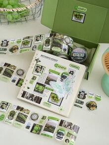 韩式风景笔记本 DIY 装饰材料贴纸（每卷约 150 张）、日式贴纸剪贴簿材料装饰和纸胶带、手机壳、水瓶、笔记本电脑、愿景板、日记本、剪贴簿的美学贴纸。返校 - 彩色 - 查看 8