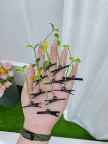 5/30pcs Bean Sprout Hair Clips, A Type Of Hair Clip Used To Fix Bean Sprouts Or Tender Plant Shoots. Suitable For Creating Interesting Hairstyles. Hair Clips With Cute Grass Pattern, Suitable As Hair Accessories For Women. Suitable For Students, Office Workers, And Both Men And Women. Green Plant Hair Clips. Ideal Choice For Christmas Gifts, New Year Parties, Birthday Parties, And Classroom Activities. (Universal Fit) It Includes Two Hair Clips, Claw Clips, Hair Claws, Hair Slides, Hair Clips.