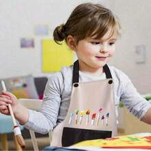 防水绘画围裙，可调节防水围裙，可爱绘画围裙，适用于绘画、烹饪、烘焙和手工制作，复活节礼物 - 彩色 - 查看 3