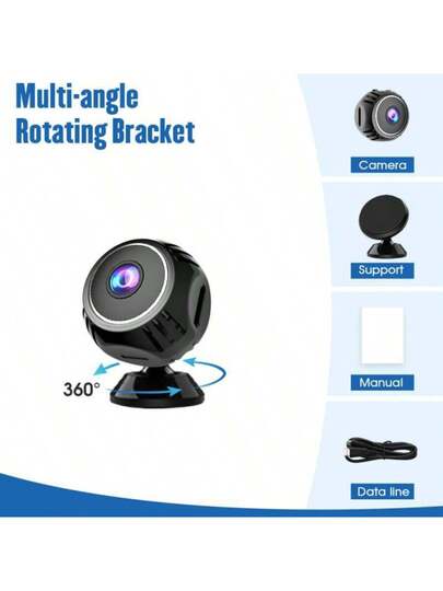 1pc Mini Intelligent HD Camera, Home Security Portable Wireless WiFi 2.4G Mobile Phone Remote Monitoring, Video Recording Function, Baby Monitor, Nanny Motion Detection Function. view 4