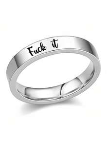 1pc It Ring No Box, Stainless Steel Ring With It Letters, Jewelry Accessory For Women Men - 多色 - 查看 11