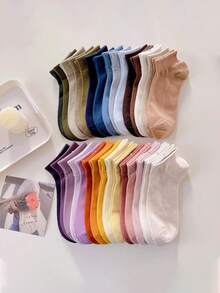 Sports Outdoor 10pairs Random Women's Simple Candy Gradient Color Sports Crew Socks